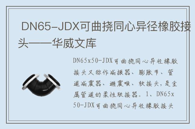  DN65-JDX可曲撓同心異徑橡膠接頭——華威文庫(kù)