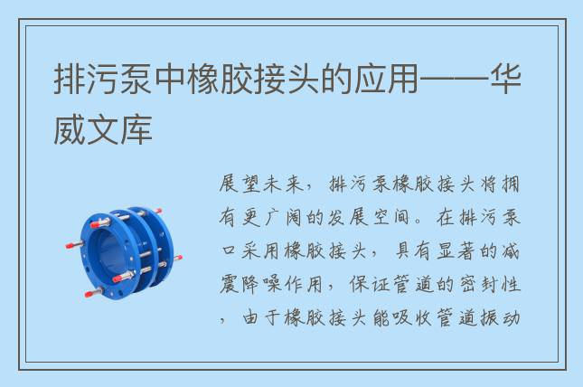 排污泵中橡膠接頭的應(yīng)用——華威文庫(kù)