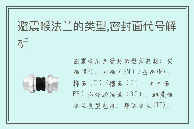 避震喉法蘭的類型,密封面代號解析